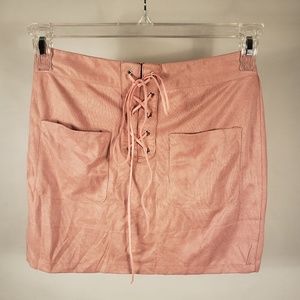 Women's Suede Pink Skirt